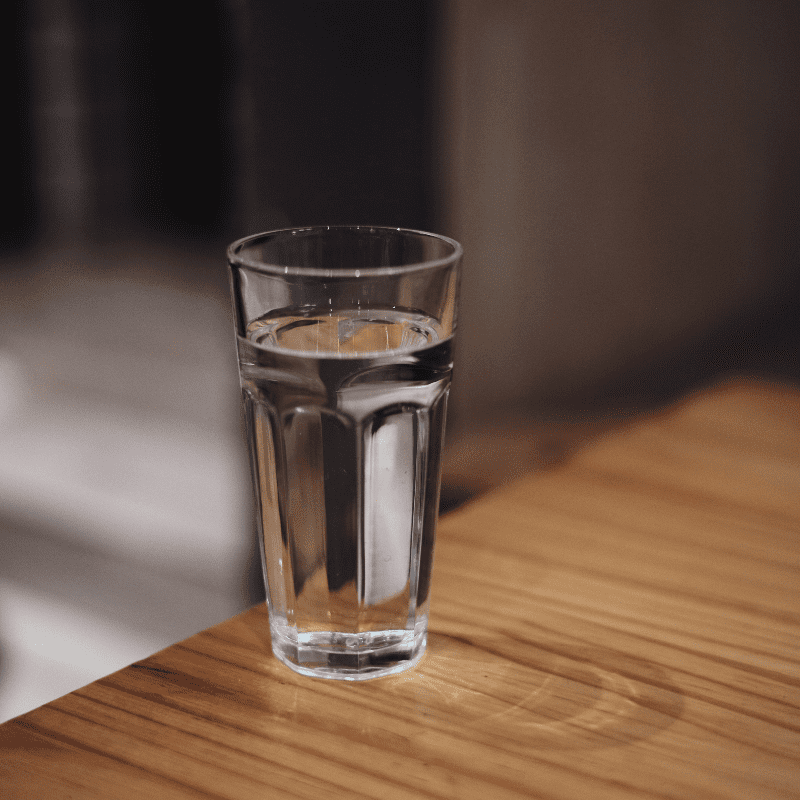 A tall glass of water.