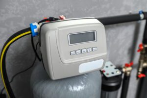 modern water softener in home